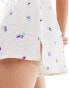 Wednesday's Girl ditsy floral tie front shorts in white