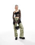 ASOS DESIGN oversized cargo trouser in blurred camo print