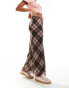 Miss Selfridge check maxi skirt in pink check