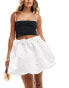 ASOS DESIGN satin bubble skirt in ivory