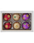 Kurt Adler 6Pc 80Mm Balls With Jewels Christmas Ornament Set Multicolor