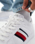 Tommy Hilfiger stripe court trainers in white