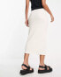 Pull&Bear ribbed midaxi skirt in ecru