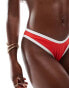 Miss Selfridge V front contrast bikini bottom in red