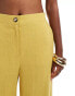 ASOS DESIGN tailored relaxed dad trouser with linen in chartreuse