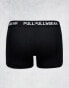 Pull&Bear 3 pack contrast grey waistband boxers in black