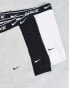 Nike 3 pack cotton stretch trunks in black/grey/white