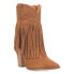 Dingo Crazy Train Fringe Embroidery Snip Toe Cowboy Booties Womens Brown Casual