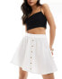 New Look button down mini skirt in white