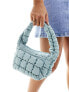 Glamorous padded grab bag in light blue