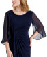 Petite Chiffon Cape-Sleeve Sheath Dress