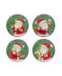 Holiday Magic Santa 4 Piece Canape Plate Set