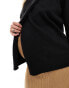 Mamalicious maternity split front jumper with nursing functionality in black