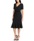 Women's Twisted Flounce-Hem Midi Dress