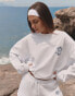 4th & Reckless X Luana Barron Leone embroidered logo sweatshirt in white