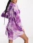 Candypants tie dye oversized beach shirt in purple