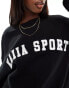 Kaiia sport logo oversized sweatshirt in black