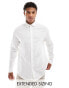 ASOS DESIGN smart linen mix regular fit shirt with penny collar in white