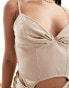 Kyo The Brand ruched cami corset top co-ord in camel