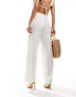 ONLY loose fit plisse trouser in off white