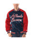 Men's Navy, Red Atlanta Braves Varsity Satin Full-Snap Jacket