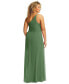 Plus Size Skinny One-Shoulder Trumpet Gown with Front Slit