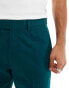 ASOS DESIGN smart slim fit linen blend shorts in forest green