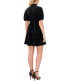 Women's Short Sleeve Tiered V-Neck Baby Doll Dress