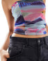 Noisy May bandeau top in abstract print