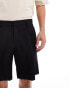 Jack & Jones loose fit pleated tailored short in black