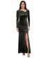 Women's Velvet Ruched Gown