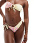 The Frolic cura double tie front ditsy floral bandeau bikini top in pink