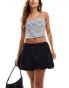 Pull&Bear puffball hem mini skirt in black