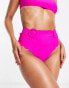 The Frolic Crete scallop high waist bikini bottom in hot pink