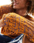 COLLUSION open stitch distressed jumper in orange & blue