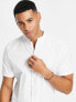 ASOS DESIGN Premium slim sateen shirt with mandarin collar in white