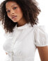 ASOS DESIGN poplin fitted shrunken shirt in white