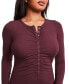 Women's Pearl Long-sleeve Henley Dress