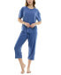 Women's 2-Pc. Cropped Anchor-Print Pajamas Set