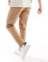 ASOS DESIGN straight ripstop trousers in tan