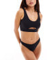 Vero Moda mix and match high v waisted brazilian bikini bottoms in black