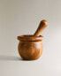 Wooden pestle and mortar