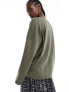 Noisy May long sleeve crew neck top in khaki