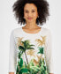 Women's Printed Jacquard Top, Created for Macy's