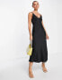 ASOS DESIGN high apex maxi slip dress in black