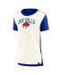 Women's Cream/Royal Buffalo Bills Wordmark Tri-Blend T-Shirt