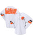 Women's White Cleveland Browns Spirit Jersey Lace-Up V-Neck Long Sleeve T-shirt