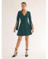 Women's High slit sleeve mini wrap dress