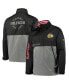 Men's Black, Gray Chicago Blackhawks Anorak Quarter-Zip Hoodie Jacket