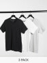 Calvin Klein 3pk t-shirts in black white and grey